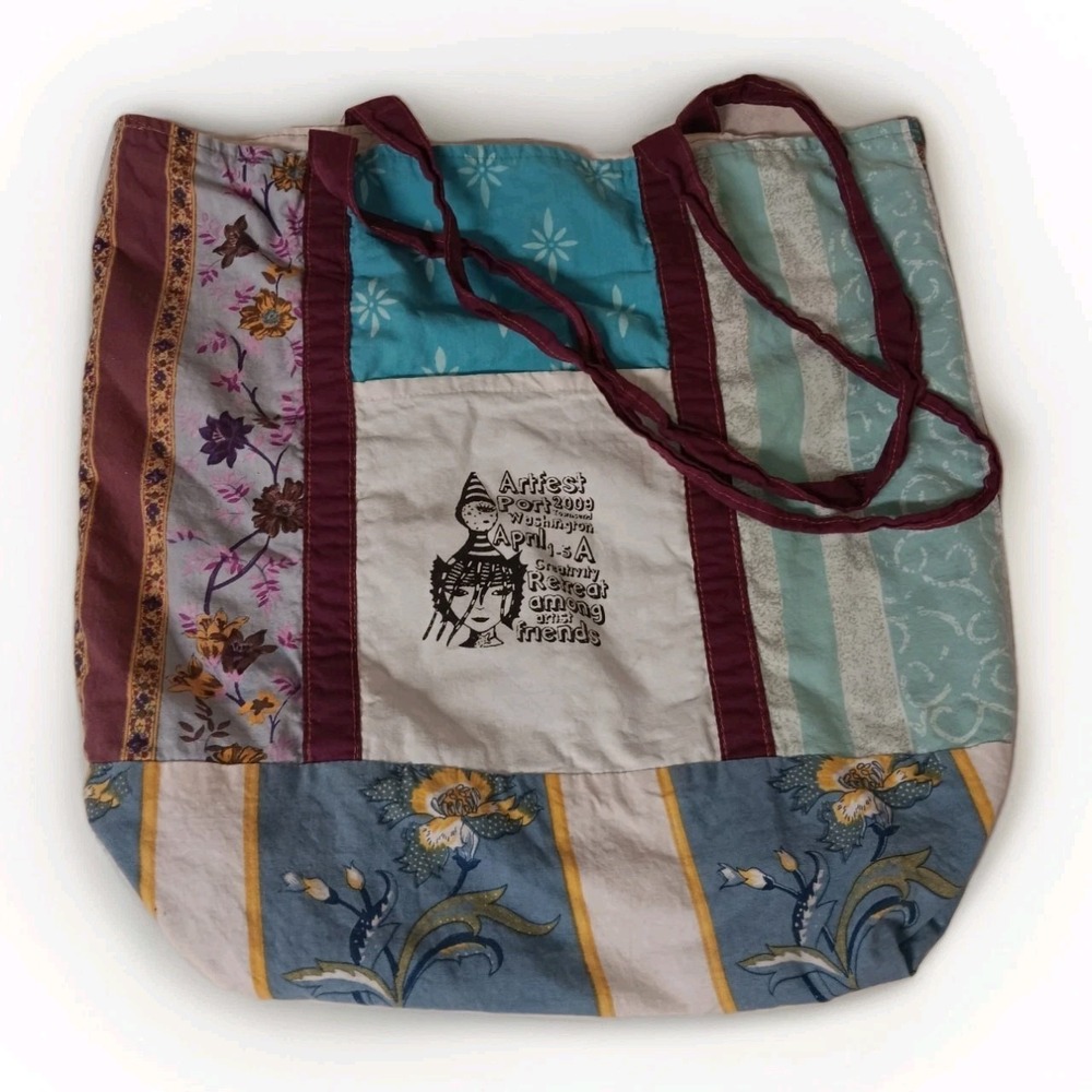 Artist Artfest 2009 Port, WA Fabric Tote Shoulder Large Bag Boho Kitchy